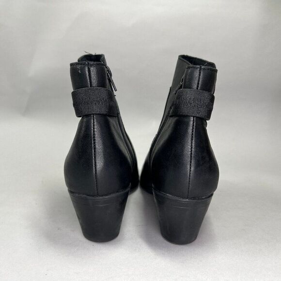 Clarks Women's Size 8.5 Emily Holly Black Leather Ankle Booties - Picture 5 of 14